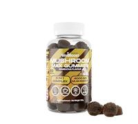 WellBoost Mushroom Max Gummies, Lion's Mane, Shiitake, Chaga, Ganoderma, Cordyceps, Grifola, Agaricus Blazei, with Kombucha Flavour, Vegan, Adults, 1 Month Supply, 60 Count