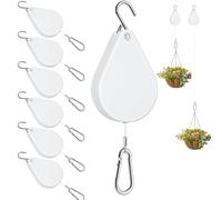 Wellbro 2026 Upgraded Retractable Plant Hangers, Raising and Lowering Garden Pulleys for Hanging Baskets, Flower Pots, and Bird Feeders (6, White)