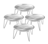 Wellbro Elevated Cat Bowls, Wide Stainless Steel Cat Food Bowls with Metal Stand Whisker Stress-Free, Raised Food and Water Dish for Cats, Kitten, Puppies and Small Dogs