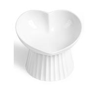 Wellbro Elevated Cat Food Bowl, Ceramic Titled Whisker Friendly, 5.3in Wide