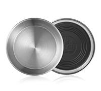 Wellbro Stainless Steel Cat Bowls, 2 Pcs Cat Bowls for Food and Water, 15cm Wide Whisker Fatigue Shallow Non-Slip Dishes Plates for Cats