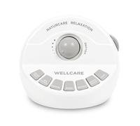 WELLCARE-Naturcare Sound Relaxation, White Noise, 7 Nature Sounds, Sleep Sound Machine, Calm Infants, for Baby, Kids, Adult. Stepless Volume, Timer, Powered by Adapter(incl.) or Batteries(Not Incl.)