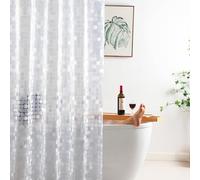 WellColor 8G Heavy Duty Plastic Shower Curtain Liner 70 x 74, Geometric | Premium Thick 8G EVA, Elegant Geometric Pattern, 100% Waterproof & Easy to Wipe Clean,3pcs 1.2" Heavy-Duty Bottom Magnets