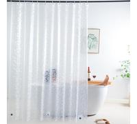 WellColor Short Shower Curtain Liner 65 inch, Pebble Translucent EVA Bath Shower Liners, Heavy Duty, Cobblestone, 72 x 65 inch