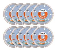 WellCut 115mm 22.3mm Bore Diamond Cutting Disc, Segmented Diamond Blade for Concrete, Brick, Heavy Duty Angle Grinder Cutting Wheel, Patio Slabs & Building Materials (10)