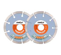 WellCut 115mm 22.3mm Bore Diamond Cutting Disc, Segmented Diamond Blade for Concrete, Brick, Heavy Duty Angle Grinder Cutting Wheel, Patio Slabs & Building Materials (2)