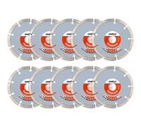 WellCut 125 x 22.23mm Bore Diamond Blade, Segmented Cutting Disc for Concrete, Brick, Masonry, Stone, Paving Slabs & Blocks, Professional Diamond Wheel for Angle Grinder, Fast Clean Cutting (10)