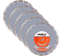 WellCut 230mm Diamond Cutting Disc, Segmented Diamond Blade for Concrete, Brick, Stone & Masonry,General Purpose Cutting Wheel, Block Paving, Patio Slabs & Building Materials (5)