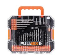 WELLCUT 49-Piece Multi-Functional Hex Shank Drill & Screwdriver Bit Set for Metal, Masonry, Wood, Aluminium, Plastic, Copper Includes Titanium HSS Drill Bits
