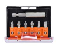 WELLCUT 7 Piece 25mm Long Screwdriver Bits with Magnetic Holder