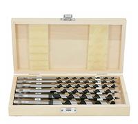 WELLCUT Auger Drill Bit Set 6 Piece (6mm to 20mm) Carbon Steel in Wood Case