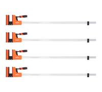 WellCut Bar Clamps 1000mm x 95mm, Parallel Jaw Clamp, Quick Release Professional Woodworking F Clamps with 600kg Clamping Force Heavy Duty Super Strong Fully Adjustable (Pack of 4)