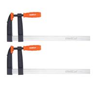 WellCut Bar Clamps 120x400mm Professional Wood Working F Clamps Quick Slide Bar Heavy Duty Steel C45 Anti-Slip Grip Anti-Scratch Clamping Force 320 kg