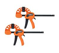 WellCut Bar Clamps 150mm 6-Inch, 2pcs Professional Quick Grip Clamps for Woodworking One-Handed Clamp, Spreader Wood Clamps Set, Heavy-Duty Quick-Change Clamp