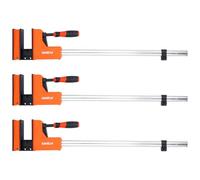 WellCut Bar Clamps 600mm x 95mm, Parallel Jaw Clamp, Quick Release Professional Woodworking F Clamps with 600kg Clamping Force Heavy Duty Super Strong Fully Adjustable (Pack of 3)