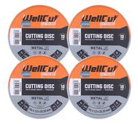 Wellcut Cutting Disc 115mm 4.5 Inch in Metal Box For Angle Grinder Pack of 4