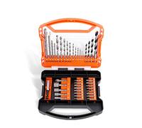 WellCut Screwdriver Drill Bit Set, 41 Piece Durable Set Plus Portable Case With Drill Accessories, For Masonry, Metal, Wood Maintenance Repair DIY Projects