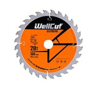 WELLCUT TCT Circular Angle Grinder Wood Cutting Disc Saw Blade, Plunge Saw Blade 160mm x 20mm x 28T Festool TS55 Makita Bosch Cord/Cordless