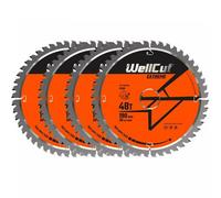 Wellcut Tct Extreme Circular Saw Blade 190mm X 30mm X 48T, Suitable For Hs7601J, C7U2, Dwe576, Gks65 - Pack Of 4
