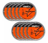 Wellcut Tct Extreme Circular Saw Blade 190mm X 30mm X 48T, Suitable For Hs7601J, C7U2, Dwe576, Gks65 - Pack Of 10