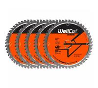 Wellcut Tct Extreme Circular Saw Blade 190mm X 30mm X 48T, Suitable For Hs7601J, C7U2, Dwe576, Gks65 - Pack Of 5