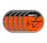 Wellcut Tct Extreme Circular Saw Blade 190mm X 30mm X 60T, Suitable For Hs7100, Dw62, Dwe576, Gks190 - Pack Of 5