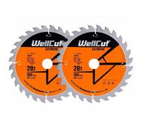 Wellcut Tct Extreme Circular Saw Plunge Saw Blade 160mm X 20mm X 28T Suitable For Festool - Ts55 - Pack Of 2