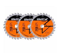 Wellcut Tct Extreme Circular Saw Plunge Saw Blade 160mm X 20mm X 28T Suitable For Festool - Ts55 - Pack Of 3