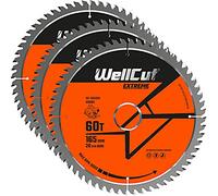 WellCut TCT Saw Blade 165mm x 60T x 20mm Bore Suitable for DSS610, DSS611, DCS391, HD18CS, M18CS55 Pack of 3