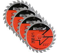 WellCut TCT Saw Blade 190mm x 24T x 30mm Bore Suitable for HS7601J, HS7100, 5704R, 5703R, DWE576 Pack of 4
