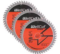 WellCut TCT Saw Blade 190mm x 48T x 30mm Bore Suitable for C7U2, GKS190, GKS65, DWE576 Pack of 3