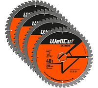 WellCut TCT Saw Blade 216mm x 48T x 30mm Bore Suitable For GCM800, GCM8SJL, KGS216, DWS777, DWS774 Pack of 4