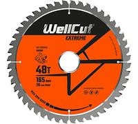 WELLCUT TCT Saw Blade, Circular Saw Blade 165mm x 48T x 20mm Bore for DSS610, DSS611, DCS391, HD18CS, Wood, Wood with Nails, Plastic, Laminate