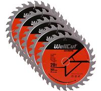 WellCut TCT Saw Blade, Plunge Saw Blade, Circular Saw Blade, Angle Grinder 165mm x 28T x 20mm Bore Pack of 5