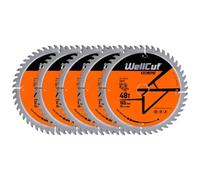 WellCut TCT Saw Blade, Plunge Saw Blade, Circular Saw Blade, Angle Grinder 165mm x 48T x 20mm Bore Pack of 5