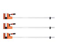 WellCut Bar Clamps 1000mm x 95mm, Parallel Jaw Clamp, Quick Release Professional Woodworking F Clamps with 600kg Clamping Force Heavy Duty Super Strong Fully Adjustable (Pack of 3)