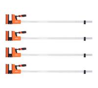 WellCut Bar Clamps 1000mm x 95mm, Parallel Jaw Clamp, Quick Release Professional Woodworking F Clamps with 600kg Clamping Force Heavy Duty Super Strong Fully Adjustable (Pack of 4)