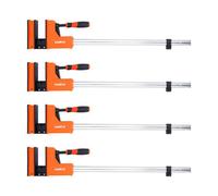 WellCut Bar Clamps 600mm x 95mm, Parallel Jaw Clamp, Quick Release Professional Woodworking F Clamps with 600kg Clamping Force Heavy Duty Super Strong Fully Adjustable (Pack of 4)