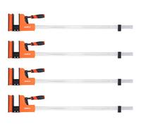 WellCut Bar Clamps 800mm x 95mm, Parallel Jaw Clamp, Quick Release Professional Woodworking F Clamps with 600kg Clamping Force Heavy Duty Super Strong Fully Adjustable (Pack of 4)