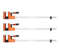 WellCut Bar Clamps 800mm x 95mm, Parallel Jaw Clamp, Quick Release Professional Woodworking F Clamps with 600kg Clamping Force Heavy Duty Super Strong Fully Adjustable (Pack of 3)