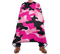 WELLDAY Hair Cutting Cape for Men, Pink Camo Barber Cape Adjustable Neck Size Professional Salon Cape, A39, 64.9x55.1 in