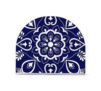 WELLDAY Napkin Holder, Blue Mexican Talavera Napkin Holder for Table Standing Napkin Holders for Table, Kitchen & Dining Room Decor