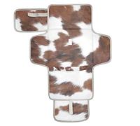 WELLDAY White Brown Print Cow Baby Changing Pad - Waterproof Diaper Changing Pad with Built-in Pillow - Portable Travel Changing Mat for Newborn Girl & Boy