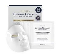 WELLDERMA Sapphire Premium Collagen Impact Fitting Mask 16 EA - Korean Face Sheet Mask for rough and dry skin- Hydrating overnight sheet mask with Patented Porous Structure Hydrogel Type - Niacinamide