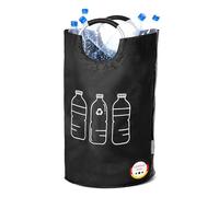 WELLENBORG® Foldable Deposit Bottle Collection Container Foldable Black - Waterproof Bottle Collector Large Basket - Waste Glass Empty Deposit Bottles Storage