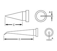 1 Pack - Weller T0054442399 LT 1L Solder Tip - Conical Tip Long - Ø0.2 x 26.4mm