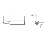 Weller T0054485799 XNT B Solder Tip Chisel 2.4 x 0.8mm