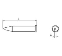 WELLER 1.6mm 60 Straight Hoof Solder Iron Tip for WP120 Soldering Pencil