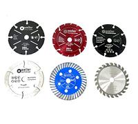 Wellerwerkzeuge Saw Blade, 6x Set, 76 mm x 10 mm, Steel, for Mini Battery Angle Grinder 10.8 V - 12 V