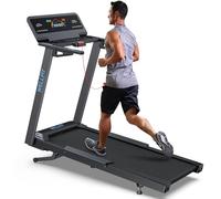 WELLFIT Auto Incline Treadmill, 10% Incline Heavyduty Treadmill with Pulse Sensor, 4.5HP, 10 MPH, 500 lbs Capacity, 20'' x 55'' Running Area Treadmills with Bluetooth Player & LED Display